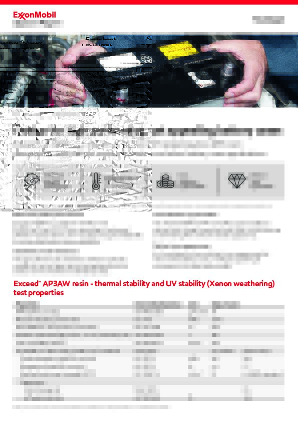 ExxonMobil™ AP3AW is an impact copolymer (ICP) polypropylene (PP) resin designed for high performance automotive and other battery case applications.