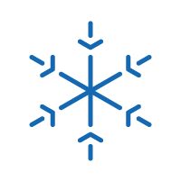 Icon of a snow flake describing low temperature performance.
