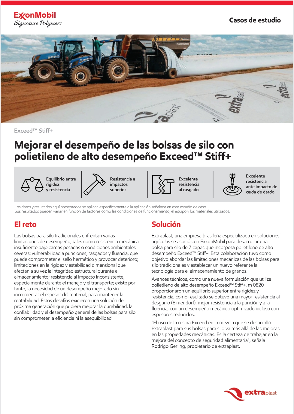 Exceed Stiff+ PE un referente de mercado en el sector del almacenamiento de grano al integrar bolsas silo de siete capas, ofreciendo una solución de alto valor añadido.

