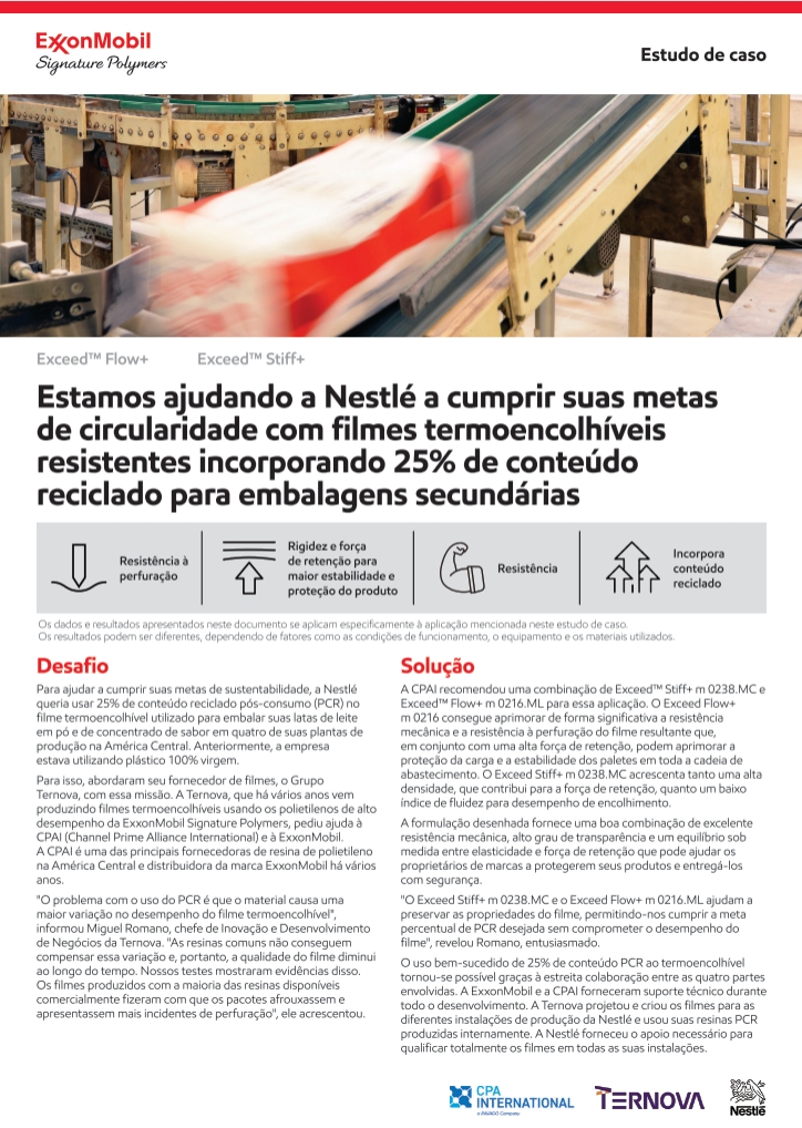 Filmes resistentes termoencolhíveis com conteúdo de PE reciclado para ajudar a Nestlé a cumprir suas metas de circularidade

