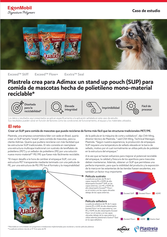 Plastrela crea una bolsa de pie de polietileno monomaterial reciclable* para Adimax