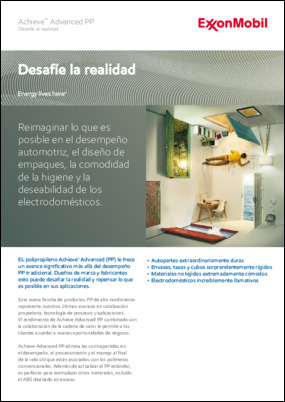 El polipropileno (PP) Achieve™ Advanced ofrece un paso significativo más allá del rendimiento del PP tradicional. Los propietarios de marcas y fabricantes pueden desafiar la realidad y replantearse lo que es posible en sus aplicaciones.