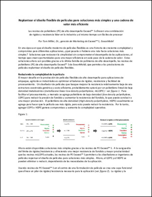 Las resinas de polietileno (PE) de alto rendimiento S de Exceed™ ofrecen una combinación de rigidez y resistencia líder en la industria y al mismo tiempo son fáciles de procesar