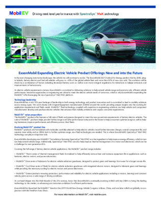 In the ever-changing automotive landscape, the vehicle mix will continue to evolve. The ExxonMobil 2021 Outlook for Energy predicts that by 2050, plug-in hybrids, battery electric and fuel cell vehicles will grow to ~40% of the global vehicle fleet and more than 50% of new cars sold. This evolution will be driven by a combination of factors including decreased battery costs as well as ever more stringent regulations for reductions in tailpipe emissions and improvements in fuel economy.