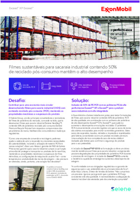 Contribuir para uma economia mais circular desenvolvendo filmes para sacaria industrial (HDS) com conteúdo reciclado pós-consumo (PCR), mantendo as propriedades mecânicas e a espessura do produto.