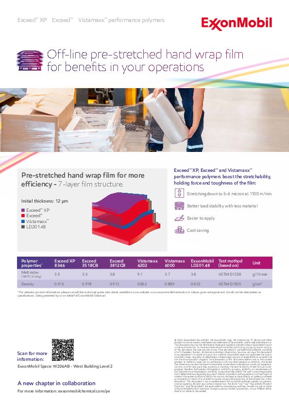 ExxonMobil collaborates with Colines for off-line pre-stretched hand wrap film
