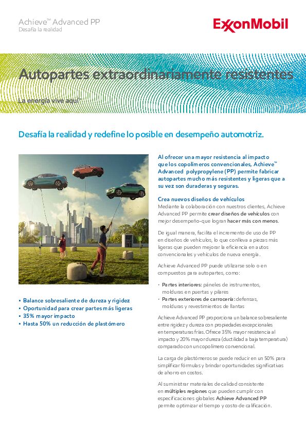 Challenge reality and rethink what’s possible in automotive performance using Achieve™ Advanced PP.
