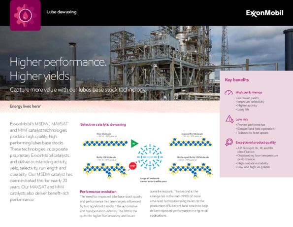 Learn how ExxonMobil’s technologies for producing high quality, high performance lubes base stocks can capture more value.