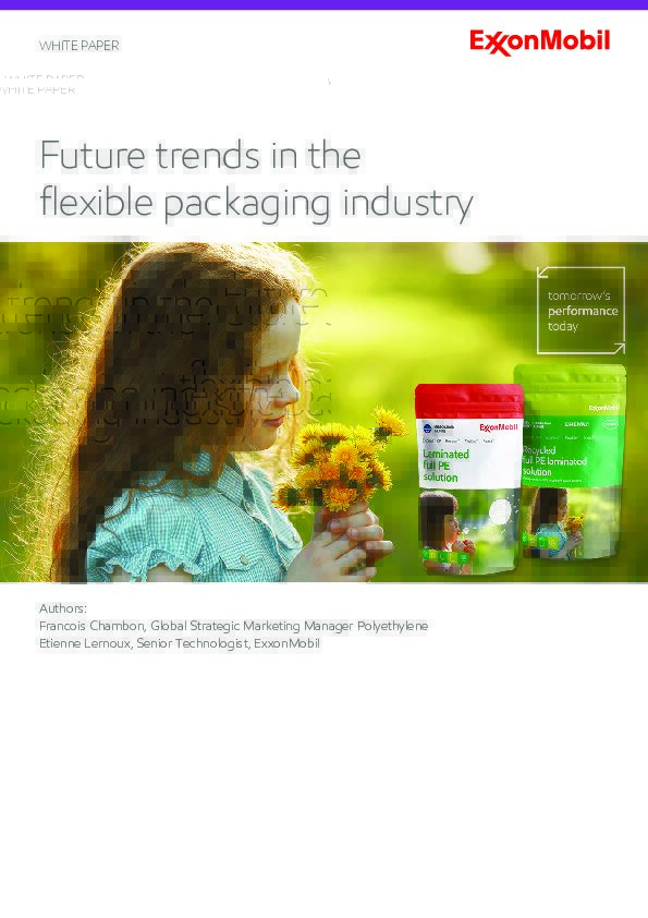 While demand for chemicals and plastics is being fueled by a growing global population and middle class, other trends are affecting the packaging landscape. Read ExxonMobil’s view of what will impact the flexible packaging industry moving forward in this technical whitepaper.