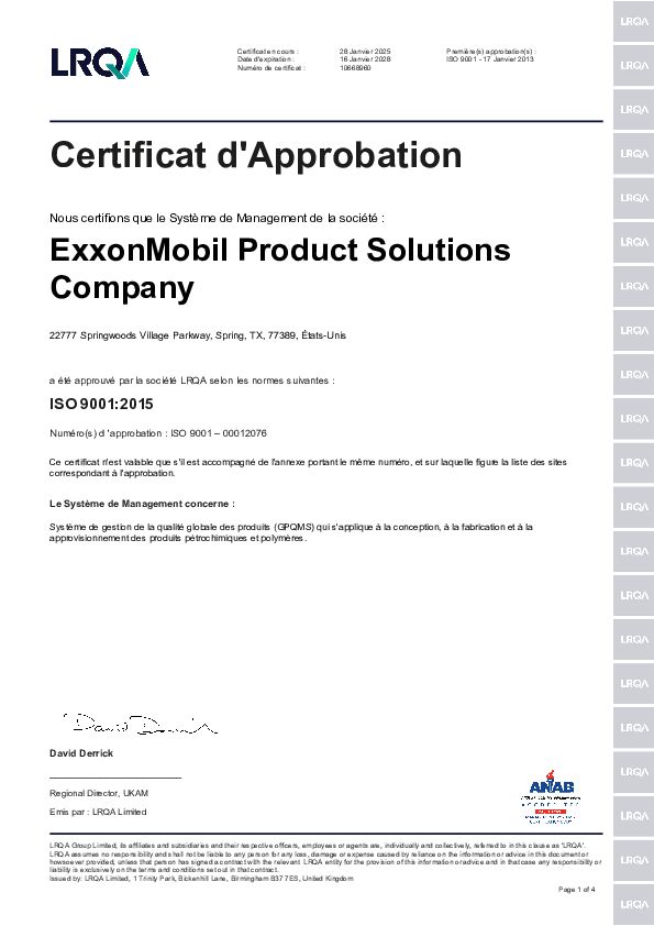 We recognize the importance of ISO in establishng global standards and the need for certification.