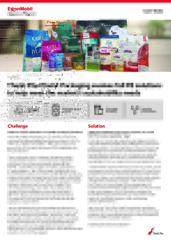 Addressing market demand for recyclable packaging solutions utilizing ExxonMobil performance polyethylene to create full PE structure bags