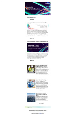 Highlights of ExxonMobil Product Solutions sustainability innovation and collaboration. 