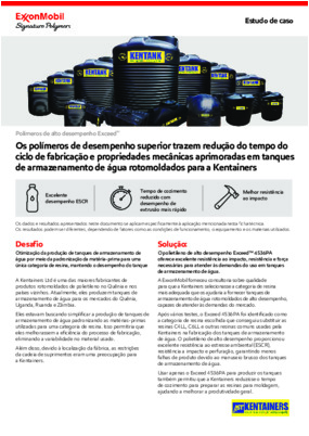 Estudo de caso: Os polímeros de desempenho superior trazem redução do tempo de ciclo de fabricação e propriedades mecânicas aprimoradas em tanques de armazenamento de água rotomoldada para Kentainers