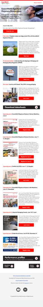 ExxonMobil Signature Polymers Perspectives: case studies, videos, webinars, events and more!