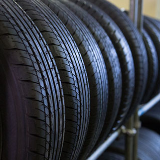 Rack of tires made with Chlorobutyl
