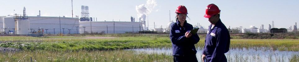 ExxonMobil Chemical engineers observe environmental impact