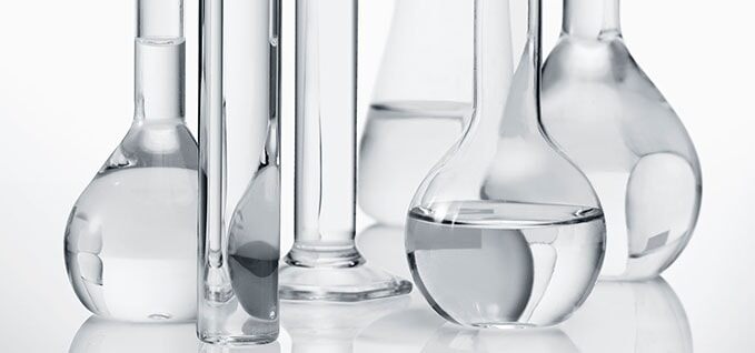 Transparent Solvents in beakers