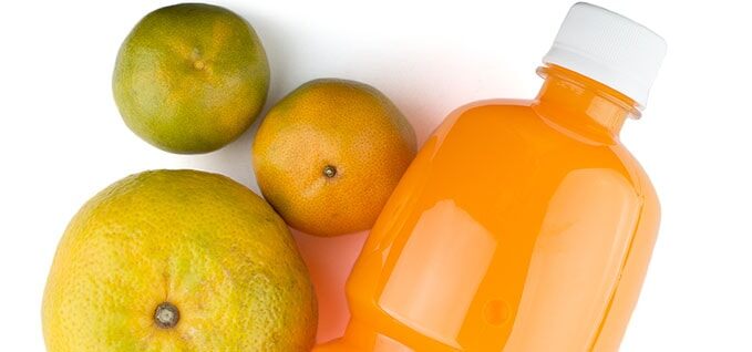 Oranges with orange drink