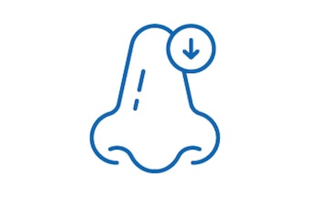 nose with down arrow