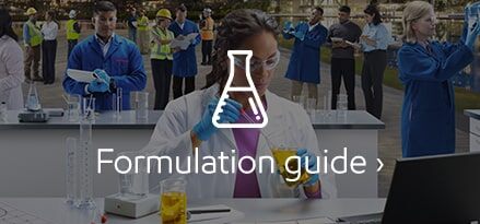 formulation guide with scientist and beaker icon