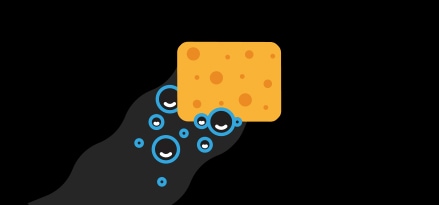 A sponge with suds.