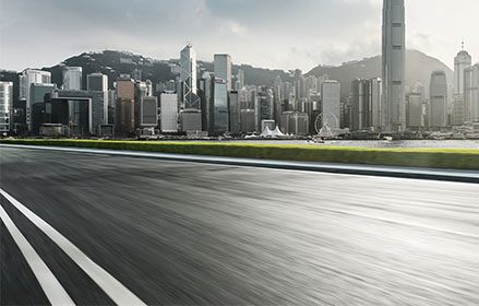 City View from center of road