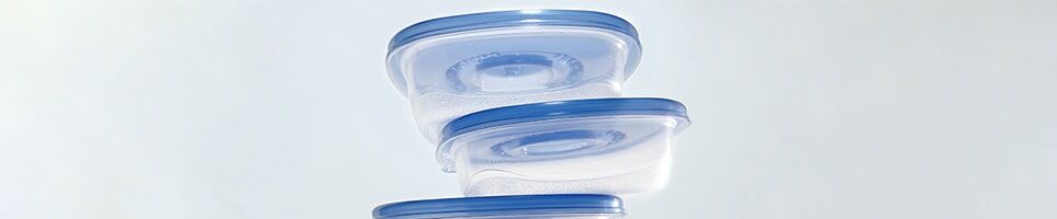 Stacked Tupperware Containers