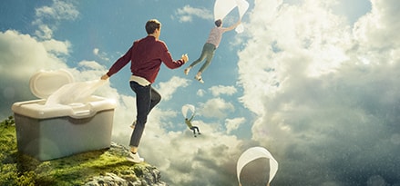 people flying