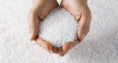 white resin with hand