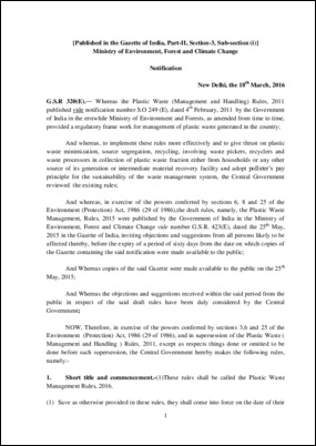 Published in the Gazette of India, Part-II, Section-3, Sub-section (i), Ministry of Environment, Forest and Climate Change