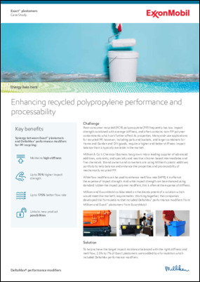 Post-consumer recycled (PCR) polypropylene (PP) frequently has low impact strength combined with average stiffness, and often contains non-PP polymer contaminants which can further affect its properties. Many end-use applications for recycled PP, however, including pails and buckets, and larger containers for Home and Garden and DIY goods, require a higher and better stiffness-impact balance than is typically available in the market.