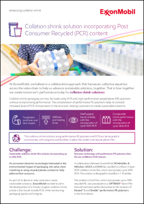See how ExxonMobil collaborated with W&H to create a sustainable collation shrink film solution incorporating up to 50% PCR