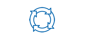 blue recycled content icon
