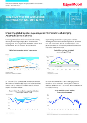 Improving global logistics exposes global polyethylene markets to challenging Asia Pacific bottom of cycle. 