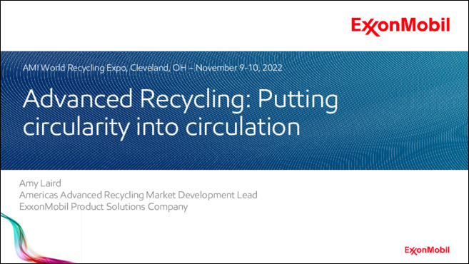 Advanced Recycling: Putting circularity into circulation - AMI 2022 Presentation 
