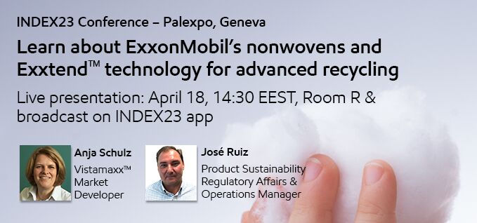 Come learn about ExxonMobil's nonwovens and Exxtend technology for advanced recycling at the INDEX2023 conference!