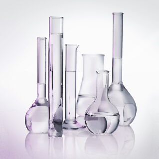 laboratory tubes with purple reflection
