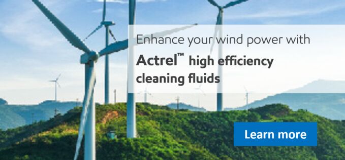 Actrel wind turbine cleaning fluids banner SM