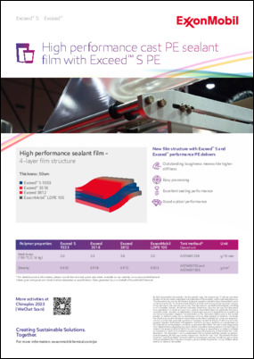  High performance cast PE sealant film with Exceed™ S PE - Chinaplas 2023 machine run with Simcheng