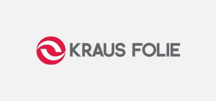 Kraus folie logo with gray background