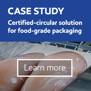 Case study callout for Certified-circular solution for food-grade packaging