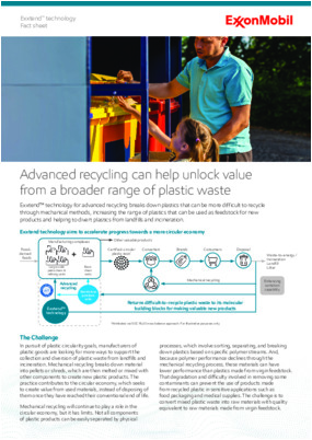 Exxtend technology for advanced recycling fact sheet