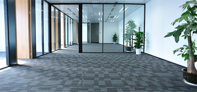 Carpet tile application in commercial building
