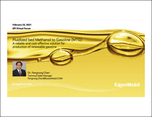 Join Dr. Fengrong Chen, Technical Sales Manager of ExxonMobil for an overview of Methanol to Gasoline (MTG) chemistry.  