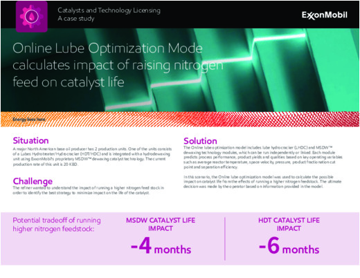The Online lube optimization model includes lube hydrocracker (LHDC) and MSDW dewaxing technology modules, which can be run indepently or linked. 