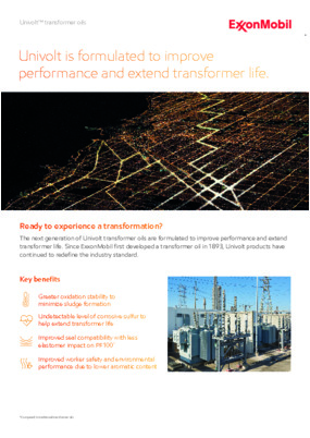 The next generation of Univolt transformer oils are formulated to improve performance and extend transformer life.